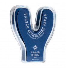 Артикуляционная бумага Bausch BK 03 синяя, пластиковый бокс, дугобразный, 200 мк, 50 листов