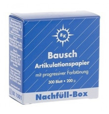 Артикуляционная бумага Bausch BK 1001 синяя, картонный бокс, 200 мк, 300 листов