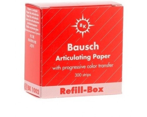 Артикуляционная бумага Bausch BK 1002 красная, картонный бокс, 200 мк, 300 листов