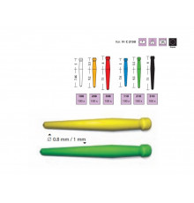 Uniclip беззольные (пластиковые) штифты 1 мм., C215U голубые №110 Dentsply Maillefer (уп. 100 шт.), C215U00011000
