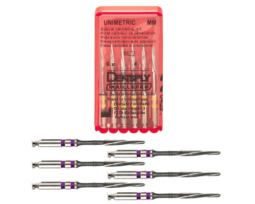 Калибровочная дриль Unimetric № 210 с 2 зелеными полосками Dentsply Maillefer (уп. 6 шт.), C021320021000