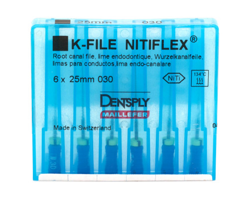 K-File NITIFLEX 25 мм №030 (К-файлы Нитифлекс) Dentsply Maillefer (уп. 6 шт.), A012N02503012