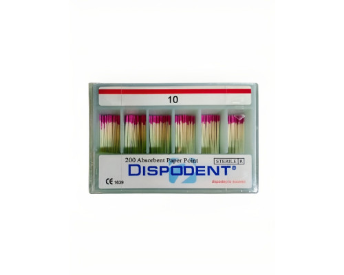 Штифты бумажные Dispodent 02 №10 (200шт)