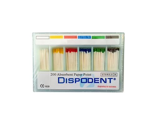 Штифты бумажные Dispodent 02 ассорти №45-80 (200шт)