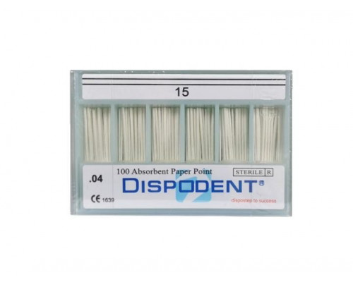 Штифты бумажные Dispodent 04 №15 (100шт)