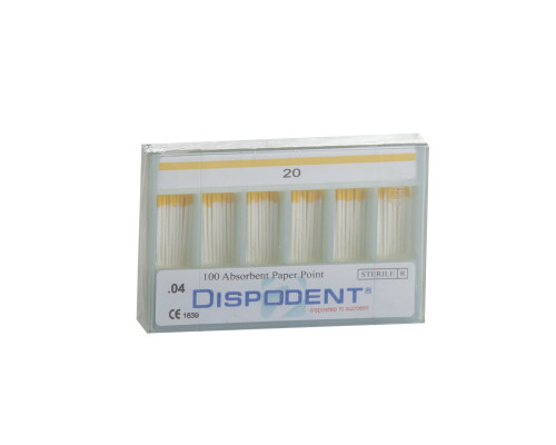 Штифты бумажные Dispodent 04 №20 (100шт)
