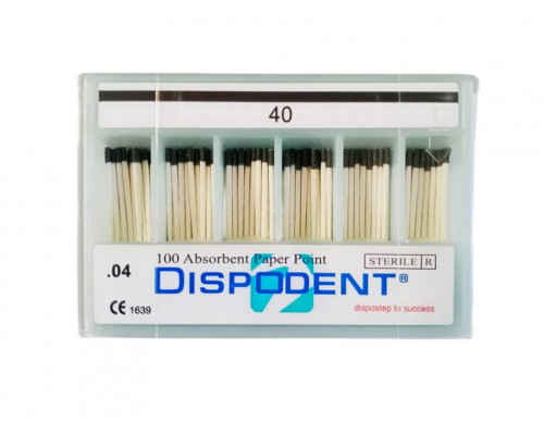 Штифты бумажные Dispodent 04 №40 (100шт)