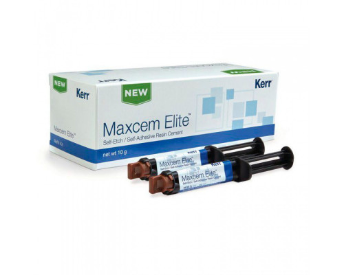 Maxcem Elite цвет прозрачный - цемент для постоянной фиксации Kerr (2 шпр.×5 г.), арт. 34058