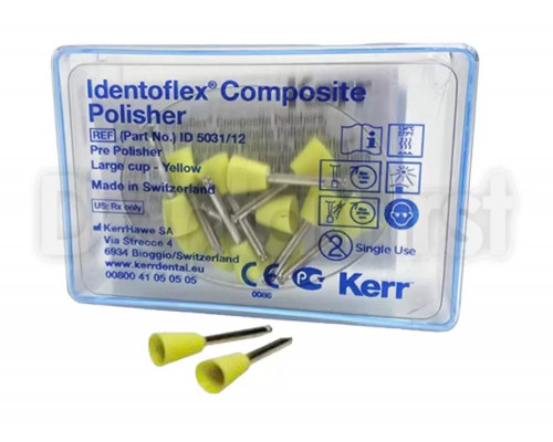 Полиры Identoflex Composite для предварительной полировки композитов желтые, большая чашка (12 шт), ID 5031/12