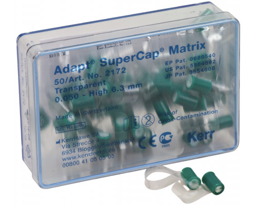 Матрицы прозрачные SuperCap Matrices Transparent (50шт., прозрачные, 0,05, высота 6,3мм), 2172