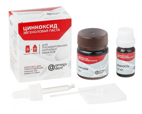 Цинкоксид Эвгеноловая Паста Омега-Дент (25 г пор + 10 мл жид), арт. 11-01-03000