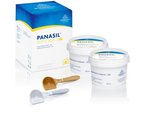 Panasil putty soft - прецизионный пластичный материал с пониженной конечной твердостью (2 х450 мл), Kettenbach 11121